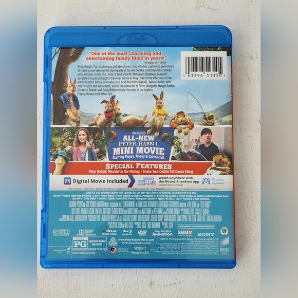 Peter Rabbit I & II Movie Collection Blu-Ray & DVD Set - Picture 5 of 9